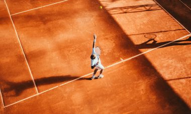 man playing tennis