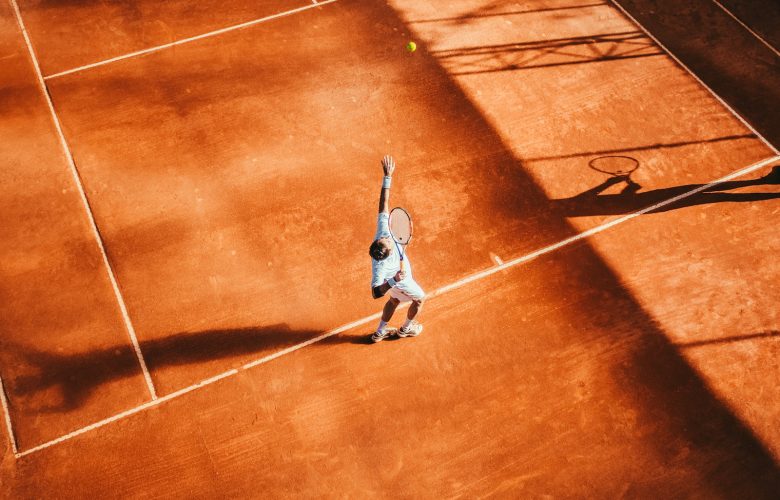 man playing tennis